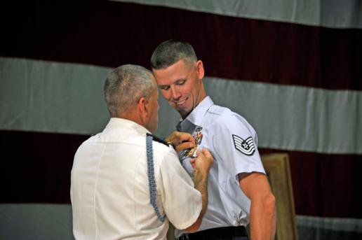 Technical Sgt. Eric Rueth with the Wisconson Air National Guard earned his Distinguished Rifleman Badge this year. (photo by Maj. Theresa Austin/Released)